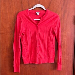 j crew coral cardigan size xs